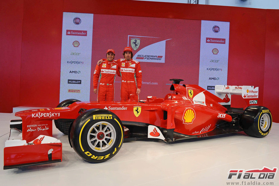 Felipe Massa, Fernando Alonso y el Ferrari F2012