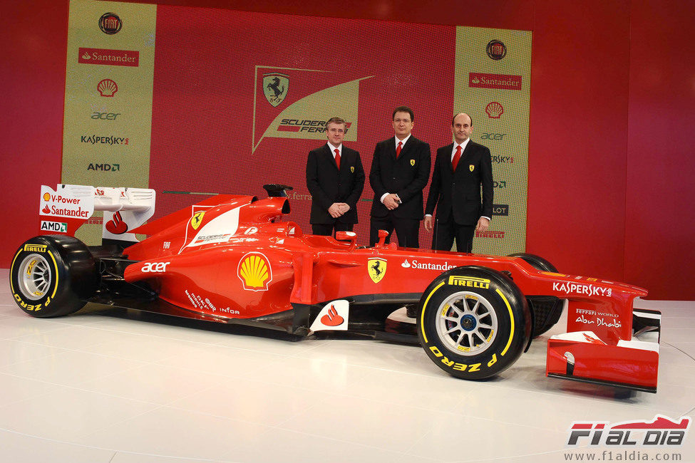 Pat Fry, Nikolas Tombazis, Luca Marmorini y el Ferrari F2012