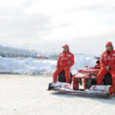 Mucha nieve en Maranello para la presentación del F2012