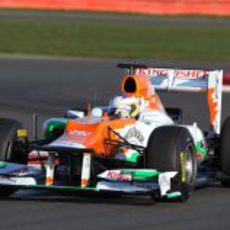 El Force India VJM05 en pista con Paul di Resta