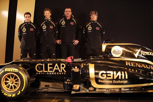 Kimi Räikkönen, Romain Grosjean, Jérôme D'Ambrosio y Eric Boullier