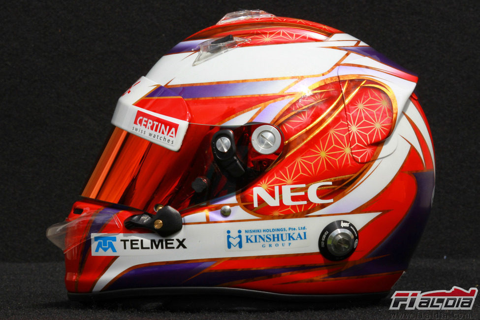 Casco de Kamui Kobayashi para 2012 (lateral)