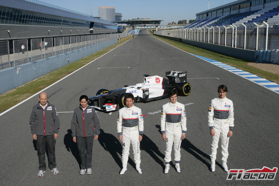 Sauber, Kaltenborn, Kobayashi, Pérez y Gutiérrez en Jerez