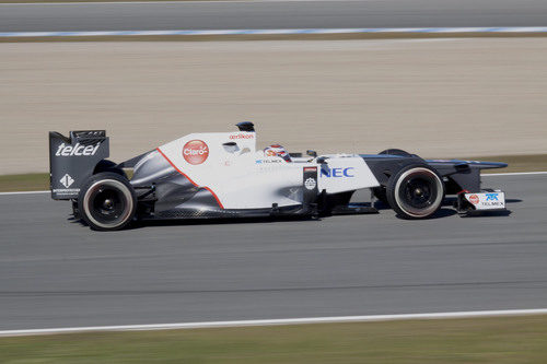 Kamui Kobayashi rueda con el Sauber en Jerez