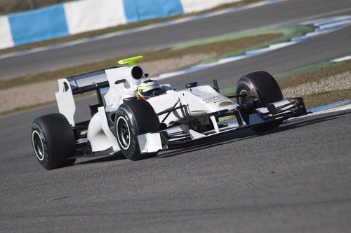 Pedro de la Rosa rueda con el HRT en Jerez