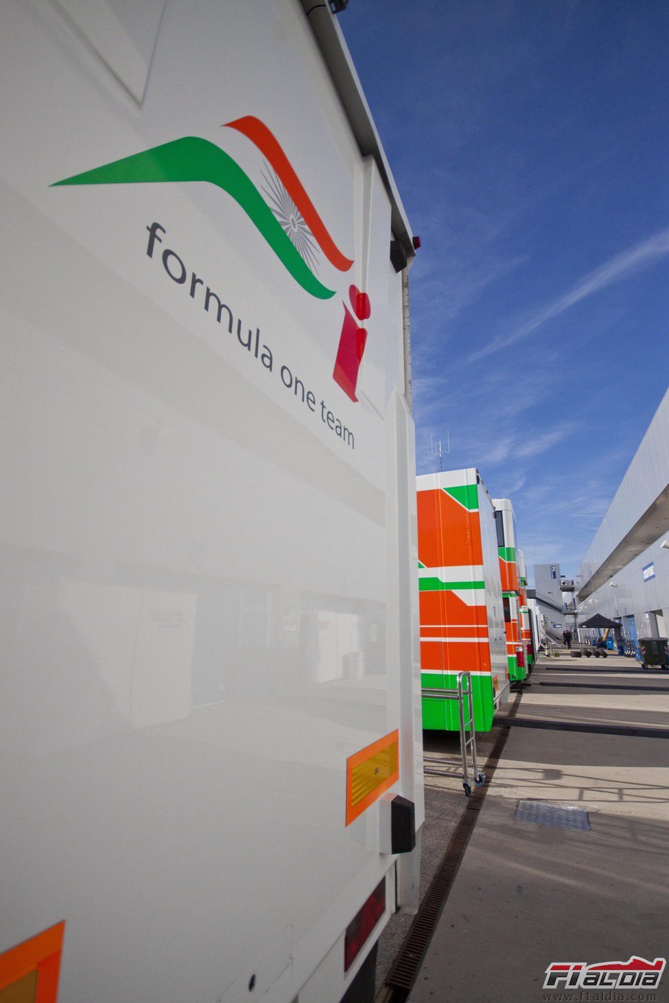 Camiones de Force India en Jerez