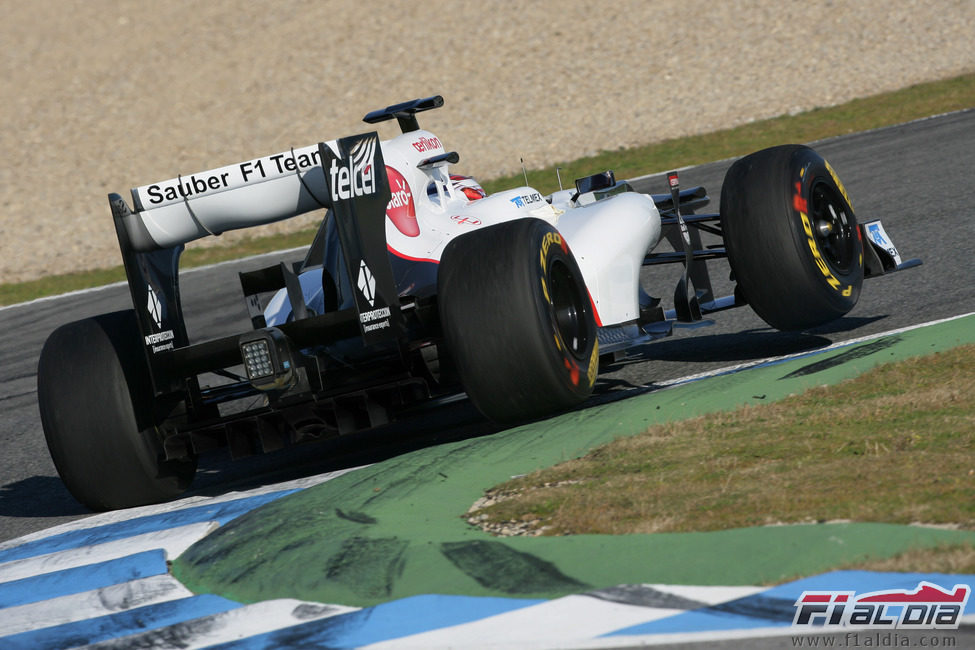 Vista trasera del Sauber C31 en su 'shakedown'