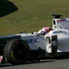 Plano cercano de Kobayashi en el Sauber