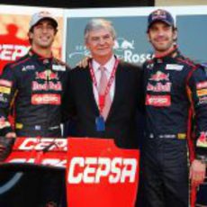 Daniel Ricciardo, Santiago Bergareche y Jean-Eric Vergne