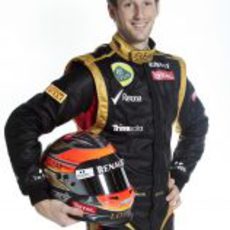 Romain Grosjean con su casco para 2012