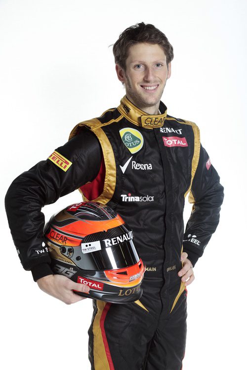 Romain Grosjean con su casco para 2012