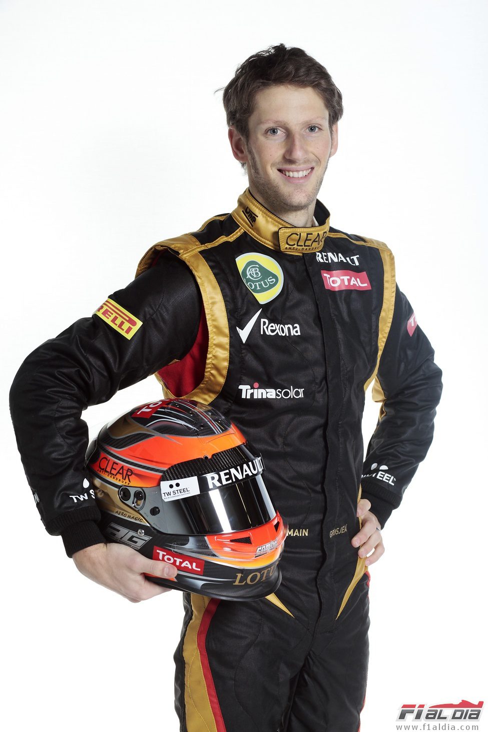 Romain Grosjean con su casco para 2012