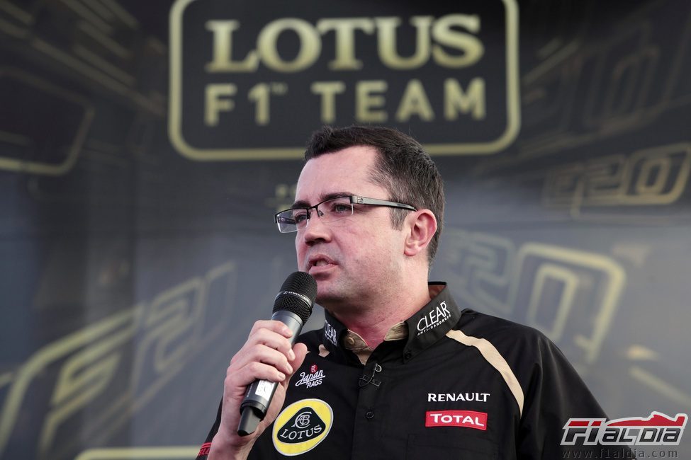 Eric Boullier en la presentación del Lotus E20