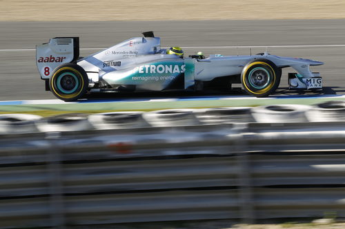 Nico Rosberg con el Mercedes en Jerez