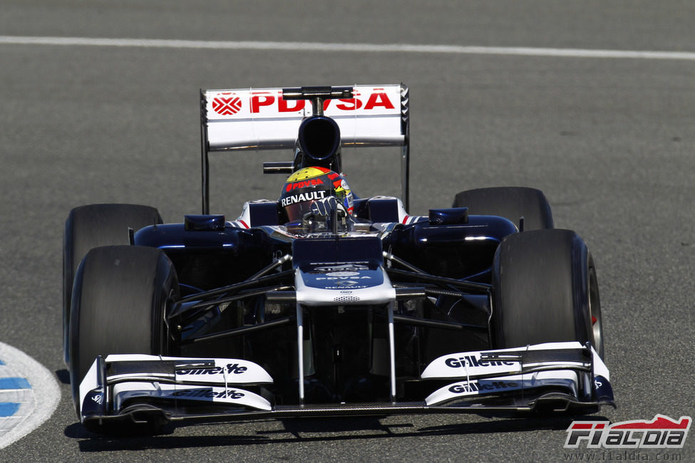 Maldonado con el Williams en Jerez