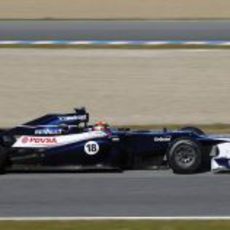 Vista lateral del Williams en Jerez