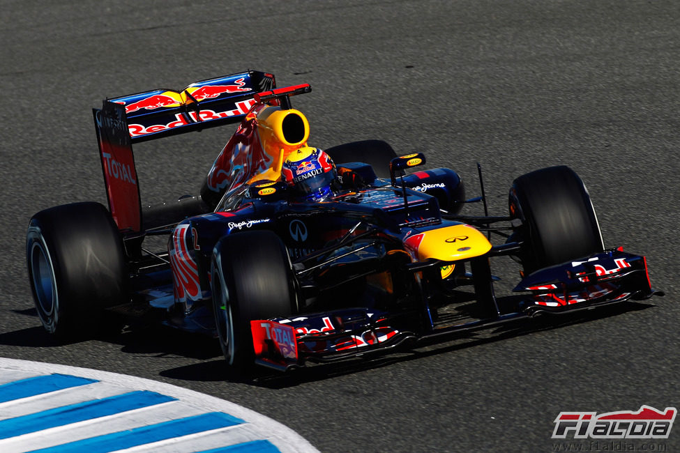 Webber en Jerez con el Red Bull
