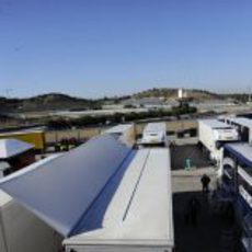 Vista del circuito de Jerez desde el 'paddock'