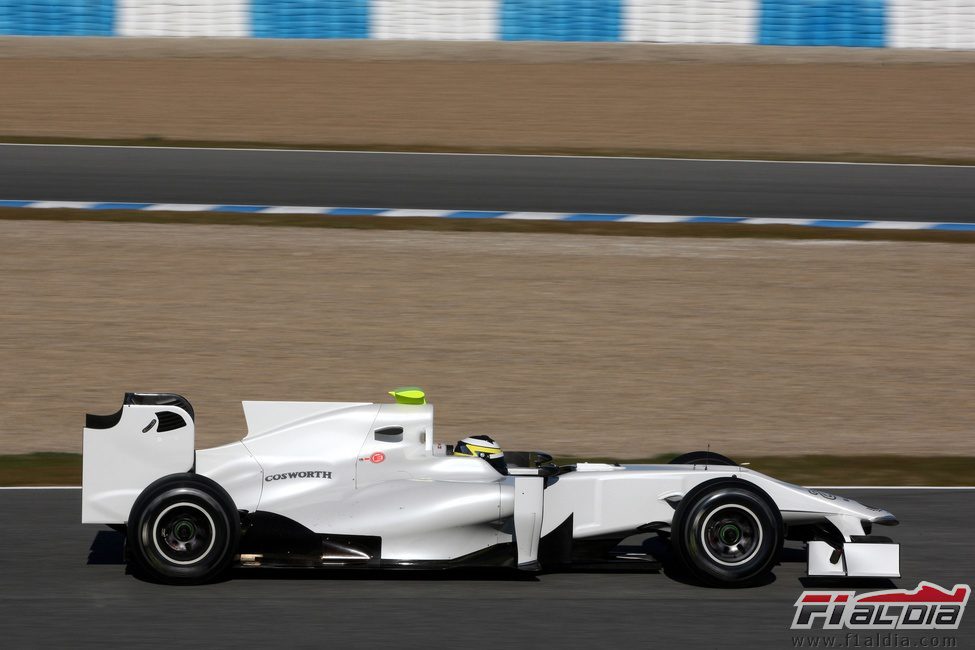 De la Rosa con el HRT F111 en Jerez