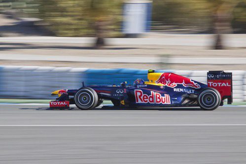 Webber con el RB8 en la pista de Jerez
