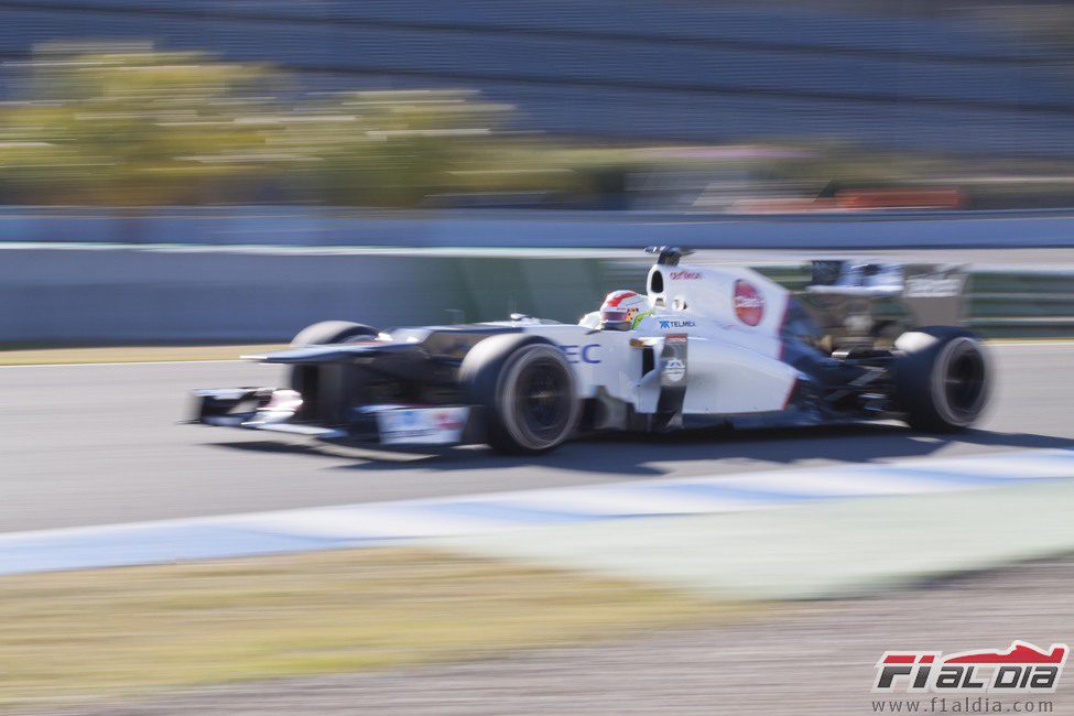 Sergio Pérez en el Sauber en Jerez