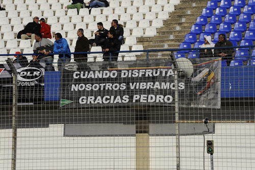 Cartel de apoyo a Pedro de la Rosa en Jerez