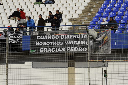 Cartel de apoyo a Pedro de la Rosa en Jerez
