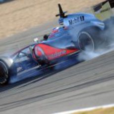 Pasada de frenada de Jenson Button en Jerez