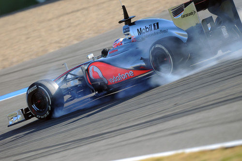 Pasada de frenada de Jenson Button en Jerez