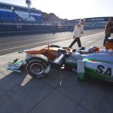 Jules Bianchi sale a pista con el Force India