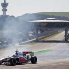 Lewis Hamilton con el McLaren en Jerez