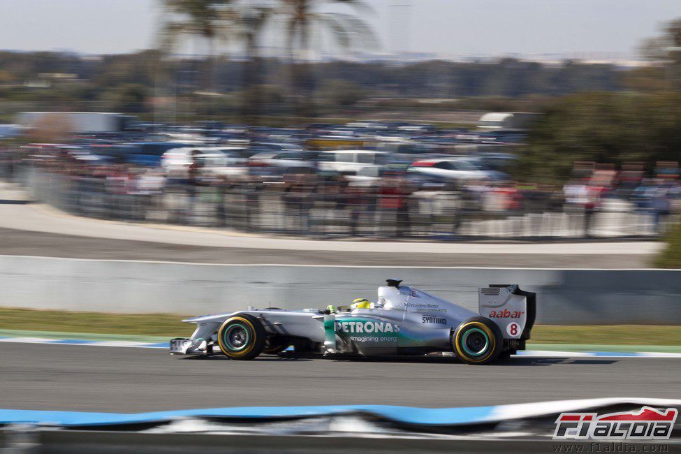 Rosberg en el tercer día de test en Jerez