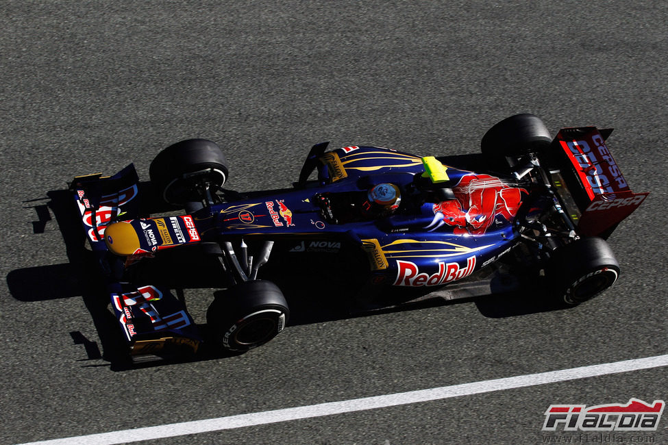 Plano cenital de Vergne en el Toro Rosso