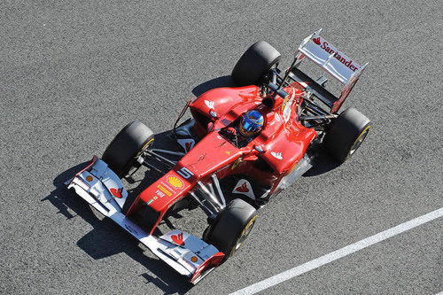 Plano superior del Ferrari de Alonso en Jerez