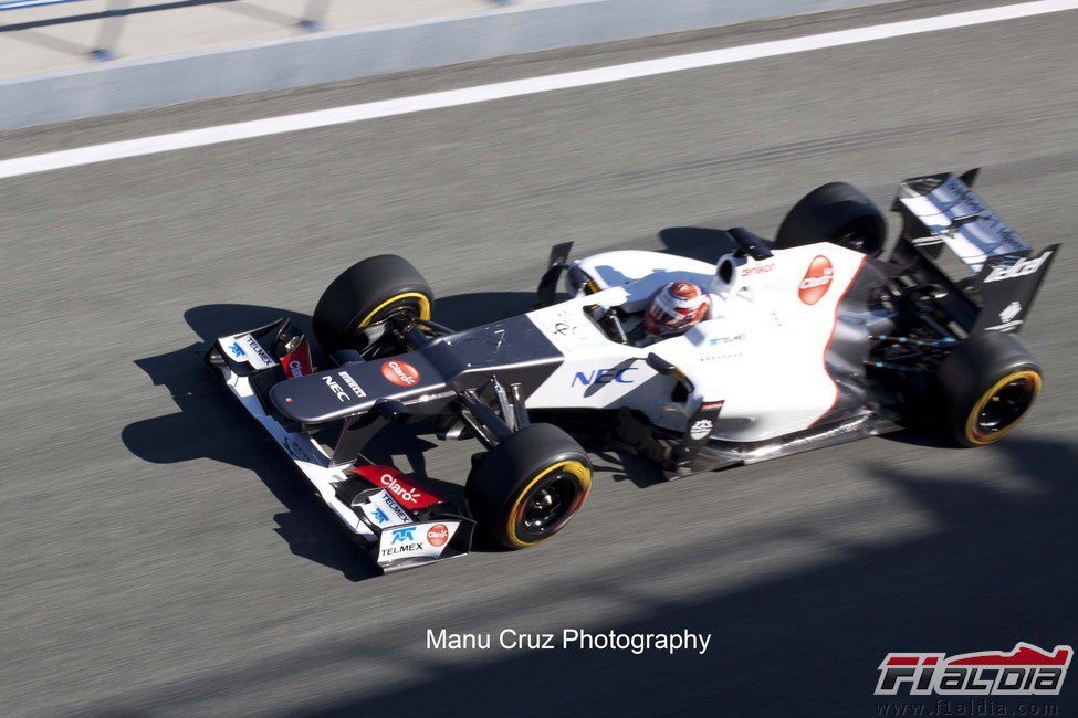 Kamui Kobayashi sale a rodar en Jerez
