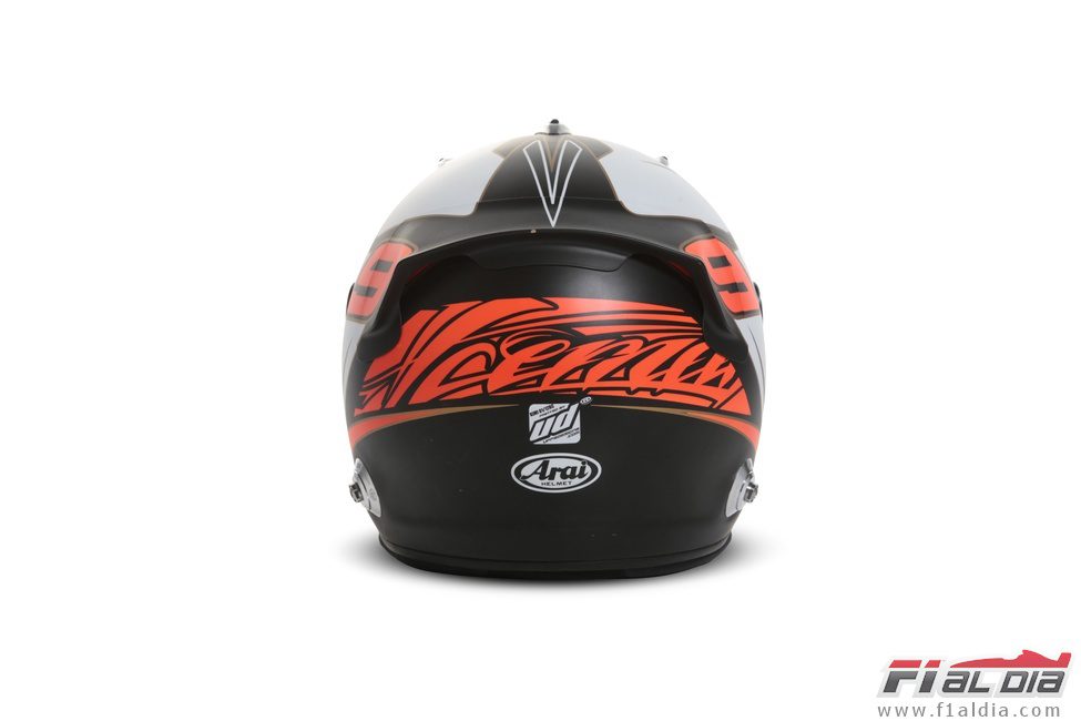 Casco de Kimi Räikkönen para 2012 (vista posterior)