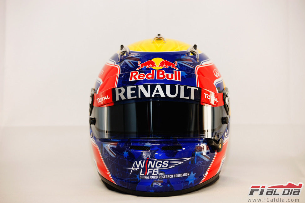 Casco de Mark Webber para 2012 (vista frontal)
