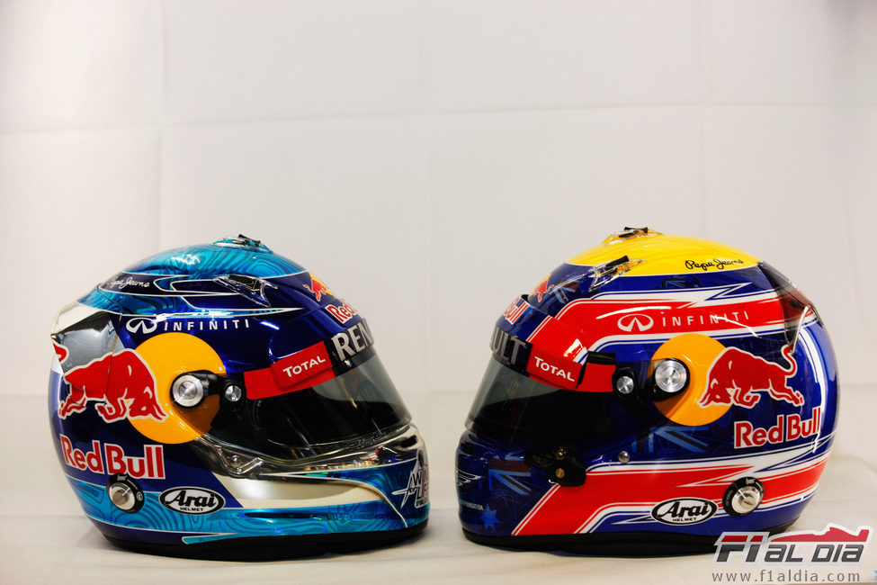 Cascos de Sebastian Vettel y Mark Webber para 2012