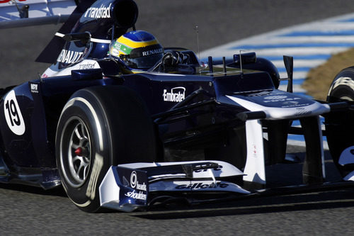 Senna pilotando el Williams FW34 en Jerez