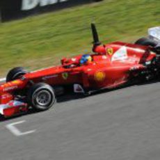 Fernando Alonso a toda velocidad en el Ferrari F2012