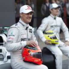 Michael Schumacher en la presentación del Mercedes W03