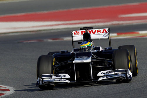 Bruno Senna con el Williams en los test de Barcelona