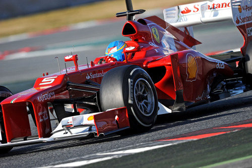 El Ferrari F2012 en los test de Barcelona