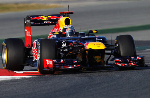 Sebastian Vettel en los test de Barcelona