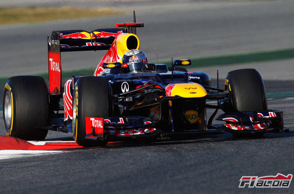 Sebastian Vettel en los test de Barcelona