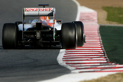 Vista trasera del Force India de Nico Hülkenberg