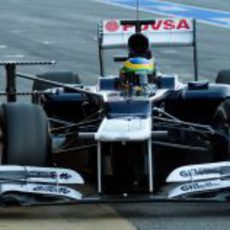 Senna en el 'pit lane' de Barcelona con el Williams