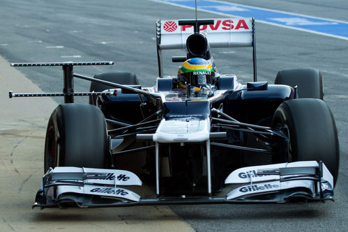 Senna en el 'pit lane' de Barcelona con el Williams