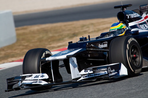 El Williams de Senna en los test de Barcelona