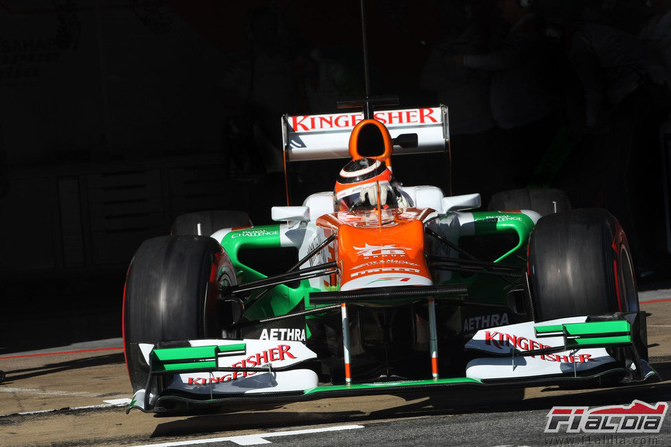 El Force India de Hülkenberg en Montmeló